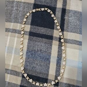 Chic Gold and Silver Filled Heaet Women's Necklace